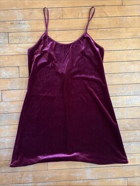 EUC Velvet Slip Dress - Burgundy
